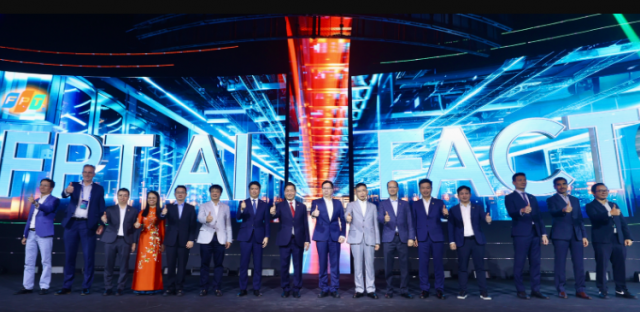 Dr. Truong Gia Binh and senior leaders of FPT, along with representatives of NVIDIA, SCSK, ASUS, Hewlett Packard Enterprise, VAST Data, and DDN Storage, announced a partner ecosystem to promote the AI Factory in Vietnam and Japan. (Photo: Business Wire)